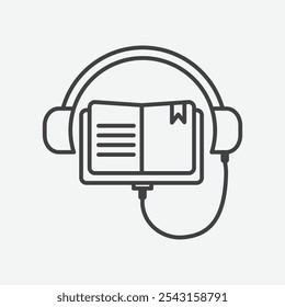 Audio book icon set. vector illustration.