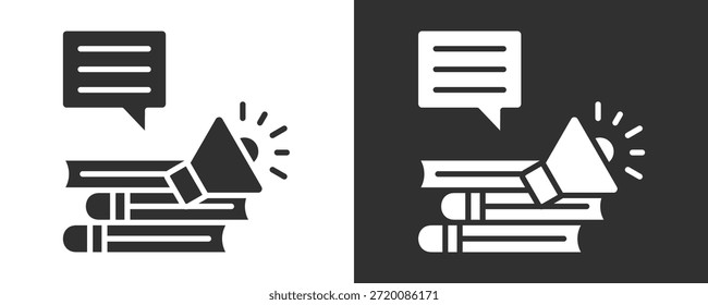 Conjunto De Íconos De Libro De Audio Colección De Vector Aislada En Blanco Y Negro