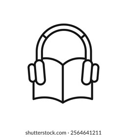 Audio book icon Simple thin line flat symbol