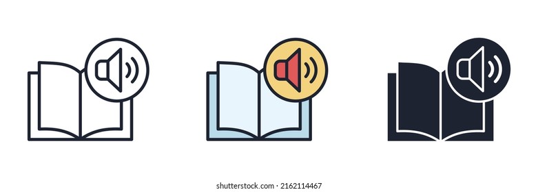 Symbol-Vorlage für das Audio-Buch-Symbol für Grafik- und Webdesign-Kollektion, Vektorgrafik