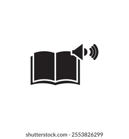 Audio book icon Thin line flat illustration