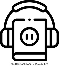 icono de audiolibro. Diseño De Estilo Lineal Delgado Aislado Sobre Fondo Blanco