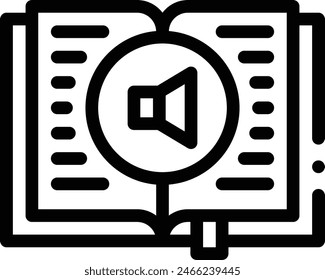 audio book icon. Thin Linear Style Design Isolated On White Background