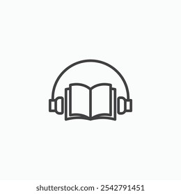 Audio book icon in thin outlined.