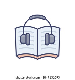 Audio book icon in vector. Logotype