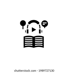 Icono del libro de audio en vector. Logotipo