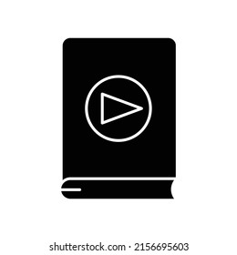 Audio book icon vector. book, play. Solid icon style, glyph. Simple design illustration editable