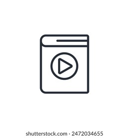 audio book icon. vector.Editable stroke.linear style sign for use web design,logo.Symbol illustration.