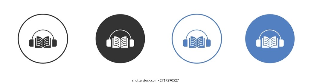 Icono del libro de audio para el Diseño web. pixel iconos planos perfectos