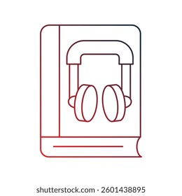Audio Book icon with white background vector stock illustration