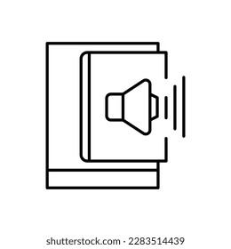 Audio book line art icon design