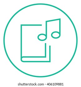 Icono de línea de libro de audio.