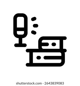 audio book line icon. Clean and minimalist vector icon for websites, mobile apps, presentations, and logos. Fully scalable and customizable for any project.