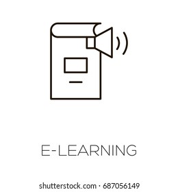 Audio book line icon. High quality black outline Logo for web site design and mobile apps. Vector illustration on a white background.