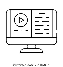 audio book line icon vector. audio book sign. isolated contour symbol black illustration