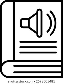 Audio Book Line Vector Icon Design