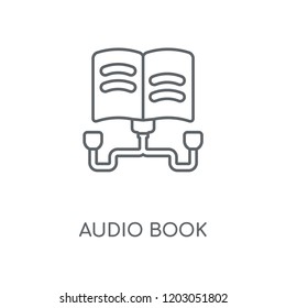 Audio book linear icon. Audio book concept stroke symbol design. Thin graphic elements vector illustration, outline pattern on a white background, eps 10.