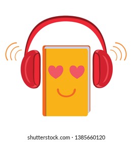 Audio book to listen to e-books. Vector illustration on white background.