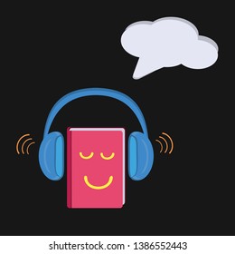 Audio book to listen to e-books. Vector illustration on white background.