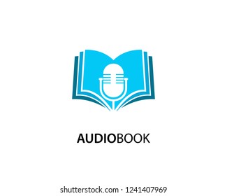 Audio Book logo template design vector