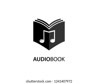 Audio Book logo template design vector