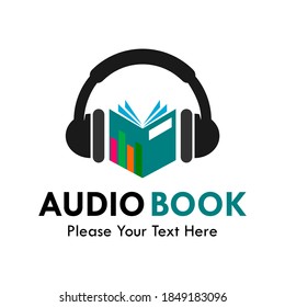 Audio book logo template illustration 