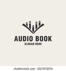 Audio book logo template on monogram style