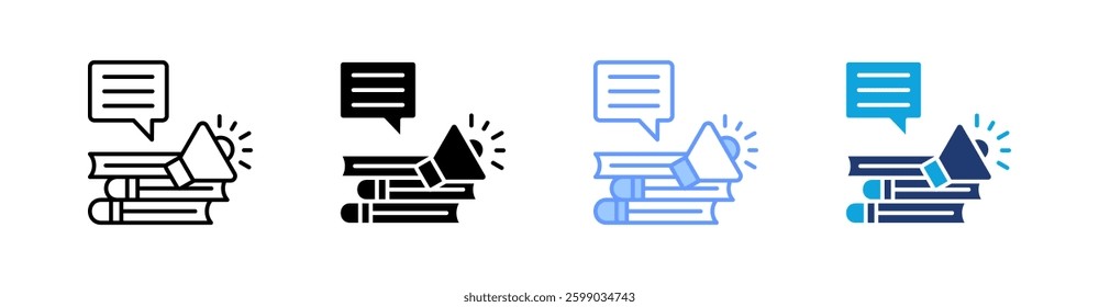 Audio Book Multi Style Icon Set Vector