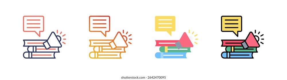 Audio Book Multi Style Icon Set Vector