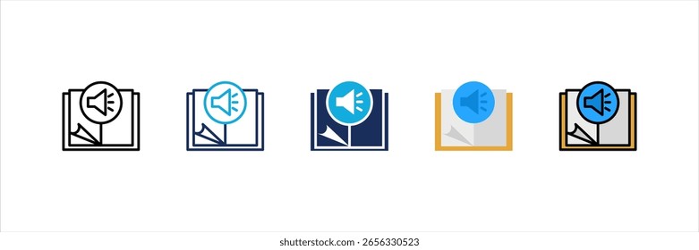 Audio Book Multi Style Icon Set