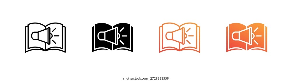 Coleção de Conjunto de Ícones de Estilo Múltiplo do Audio Book