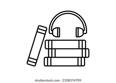 audio book. related to E learning and online education. line icon style. Simple vector design editable