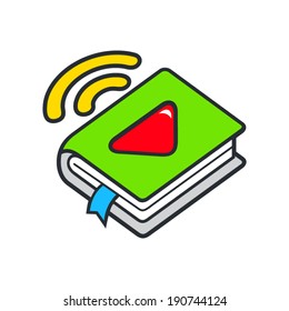 Audio book sign Branding Identity Corporate vector logo design template Isolated on a white background