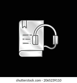 Icono metálico plateado del libro de audio