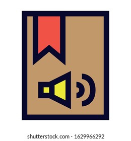 Audio Book. Simple Vector Color Icon.