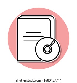 audio book sticker icon. Simple thin line, outline vector of Books and magazines icons for ui and ux, website or mobile application