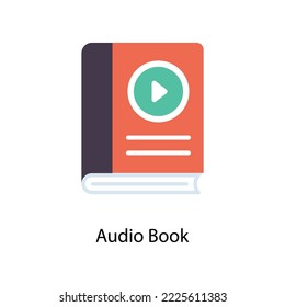 Audio Book  vector Flat  Icons. Simple stock illustration