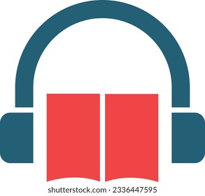 Audio Book Vector Glyph Two Color Icon For Personal And Commercial Use.
