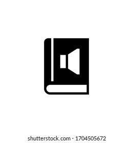 Audio book vector icon in black solid flat design icon isolated on white background