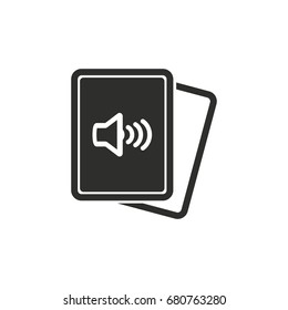Audio book vector icon. Black illustration isolated on white background for graphic and web design.