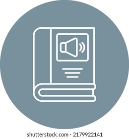 Icono vectorial del libro de audio. Se puede usar para imprimir, móviles y aplicaciones web.