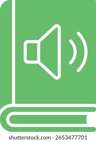 Vektorsymbol für das Audiobuch. Kann für Druck-, Mobil- und Web-Anwendungen verwendet werden.