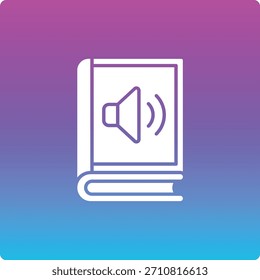 Icono de Vector de libro de audio. Se puede utilizar para aplicaciones de impresión, móviles y de Web.