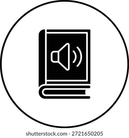 Icono de Vector de libro de audio. Se puede utilizar para aplicaciones de impresión, móviles y de Web.