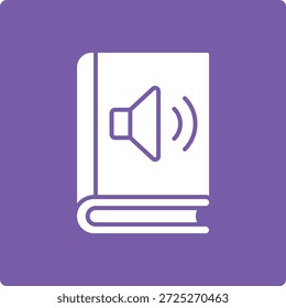 Icono de Vector de libro de audio. Se puede utilizar para aplicaciones de impresión, móviles y de Web.
