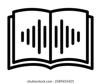 Audio book vector icon for digital learning and education. Editable stroke.