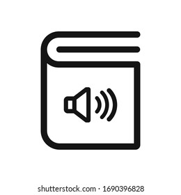 Audio Book Vector Icon, Ebook Symbol. 