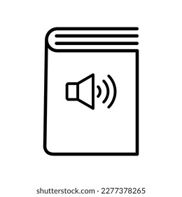 Icono vectorial de libro de audio, símbolo de ebook. ilustración vectorial plana para sitio web o aplicación móvil.eps