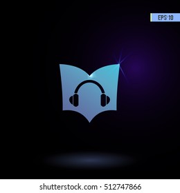 Audio book vector icon. Graphic symbol for web design, logo.