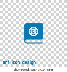 icono de vector de libro de audio en un fondo abstracto